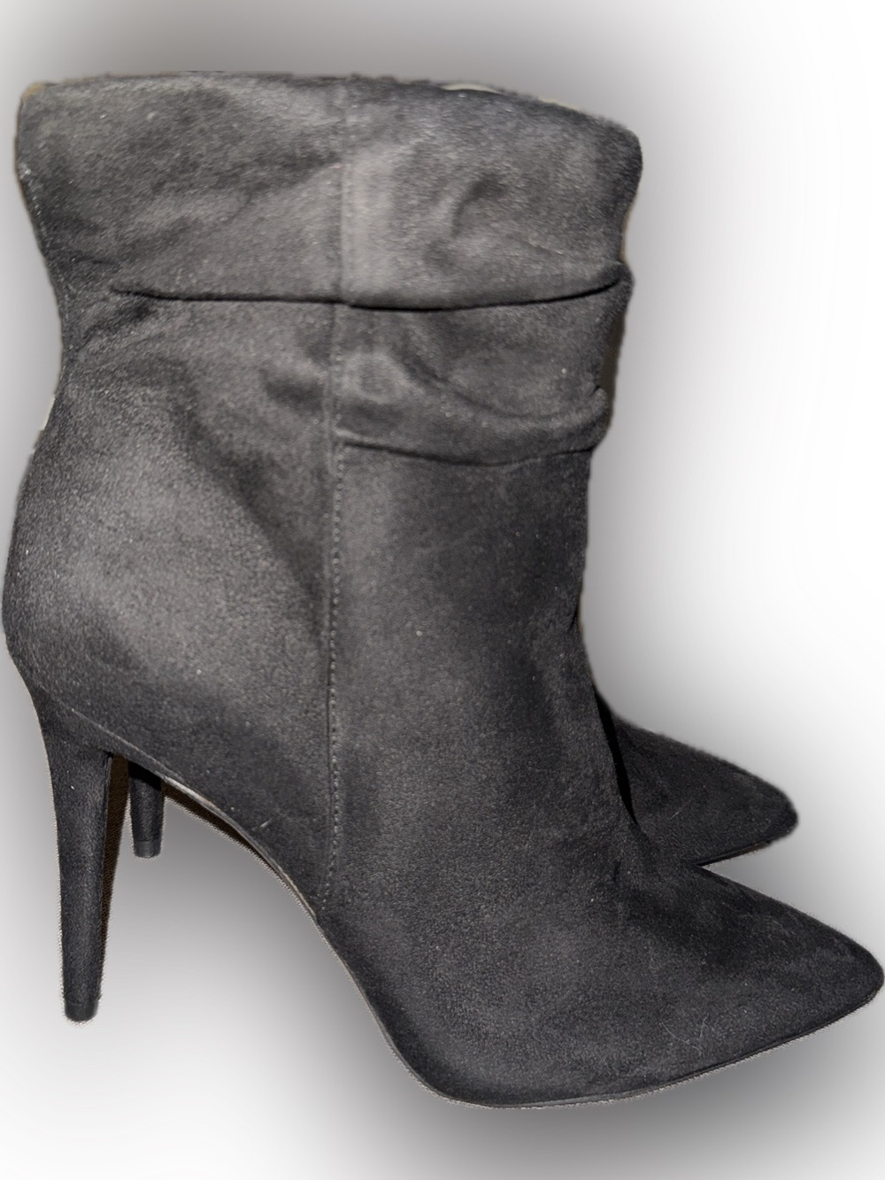 Jessica Simpson Black Suede Pointed Toe Slouch Ankle Boots